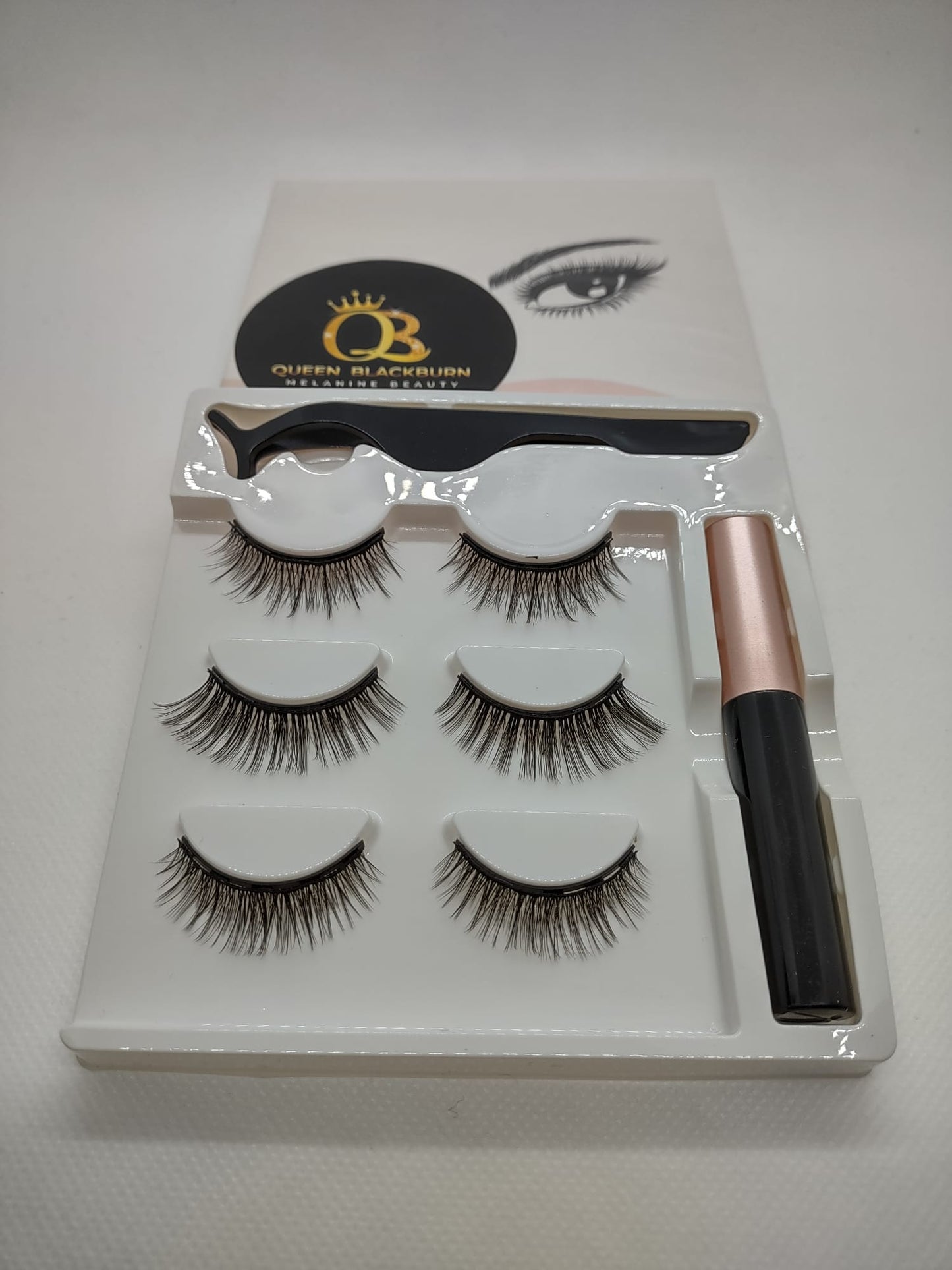 Magnetic Eyeliner & Eyelashes set of 3 pairs Reusable#301