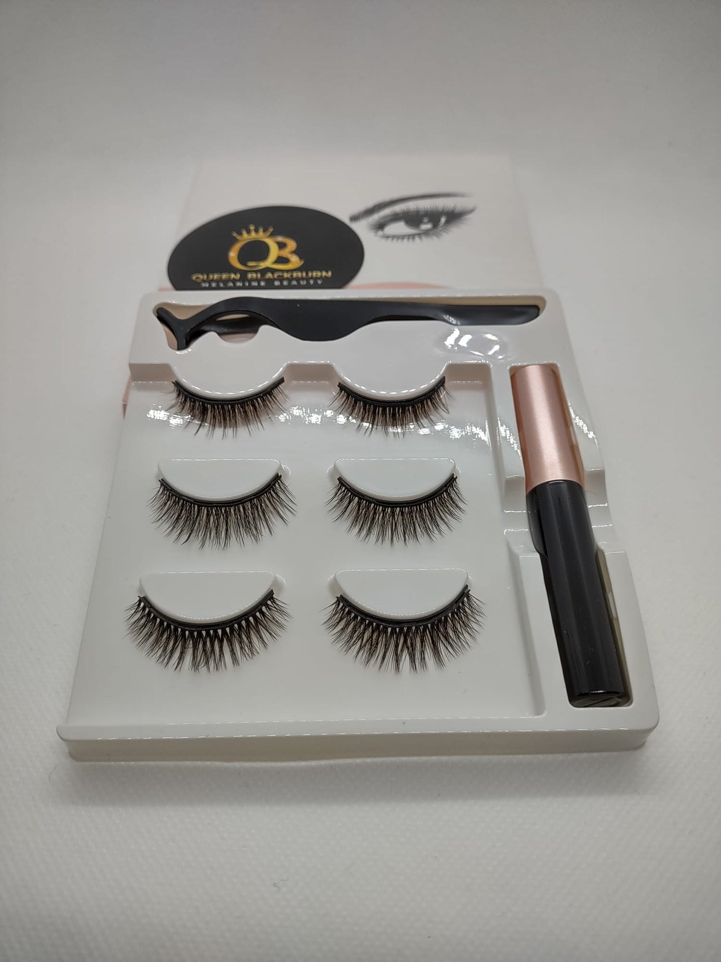 Magnetic Eyeliner & Eyelashes set of 3 pairs Reusable#302