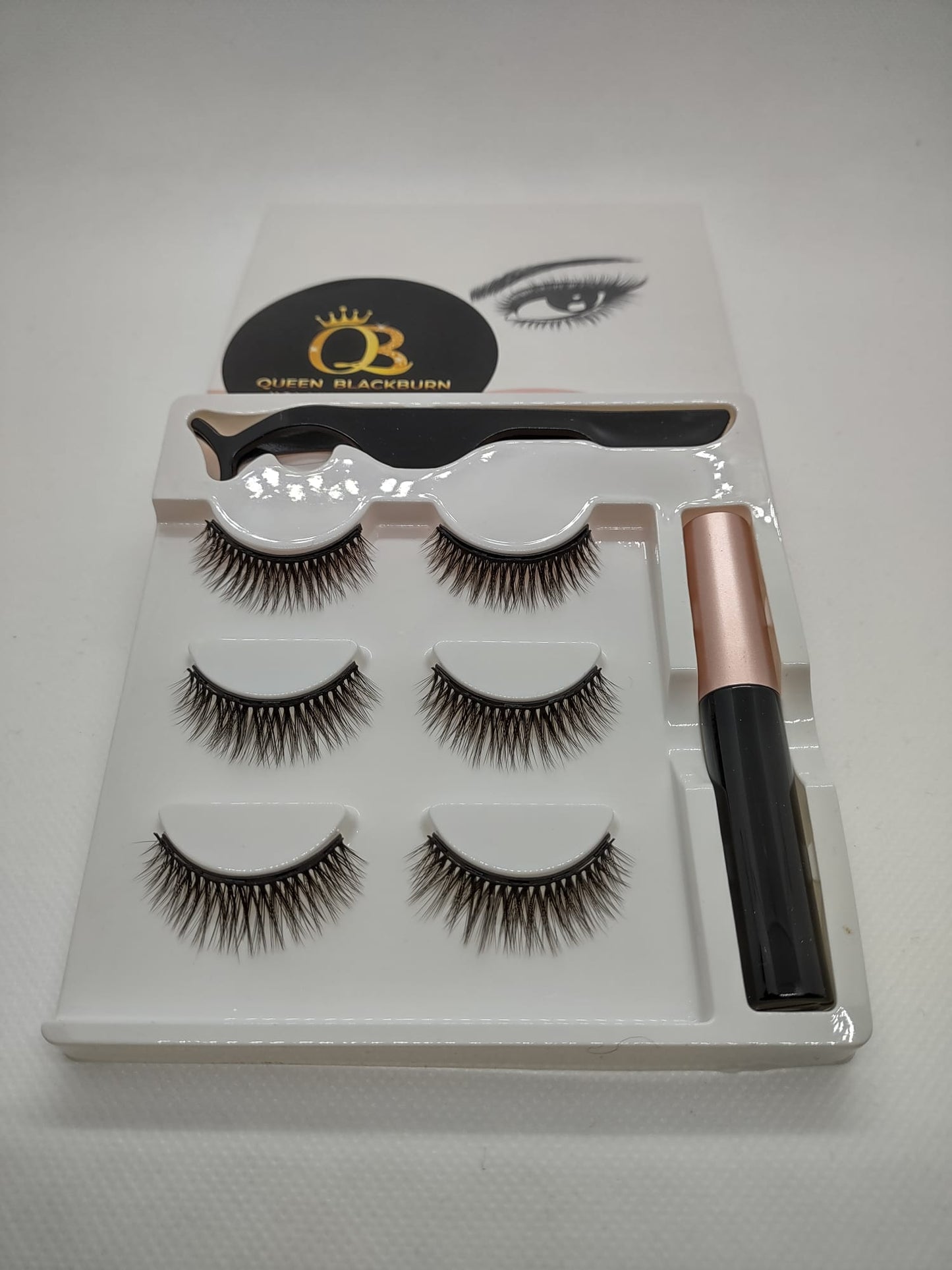 Magnetic Eyeliner & Eyelashes set of 3 pairs Reusable#325