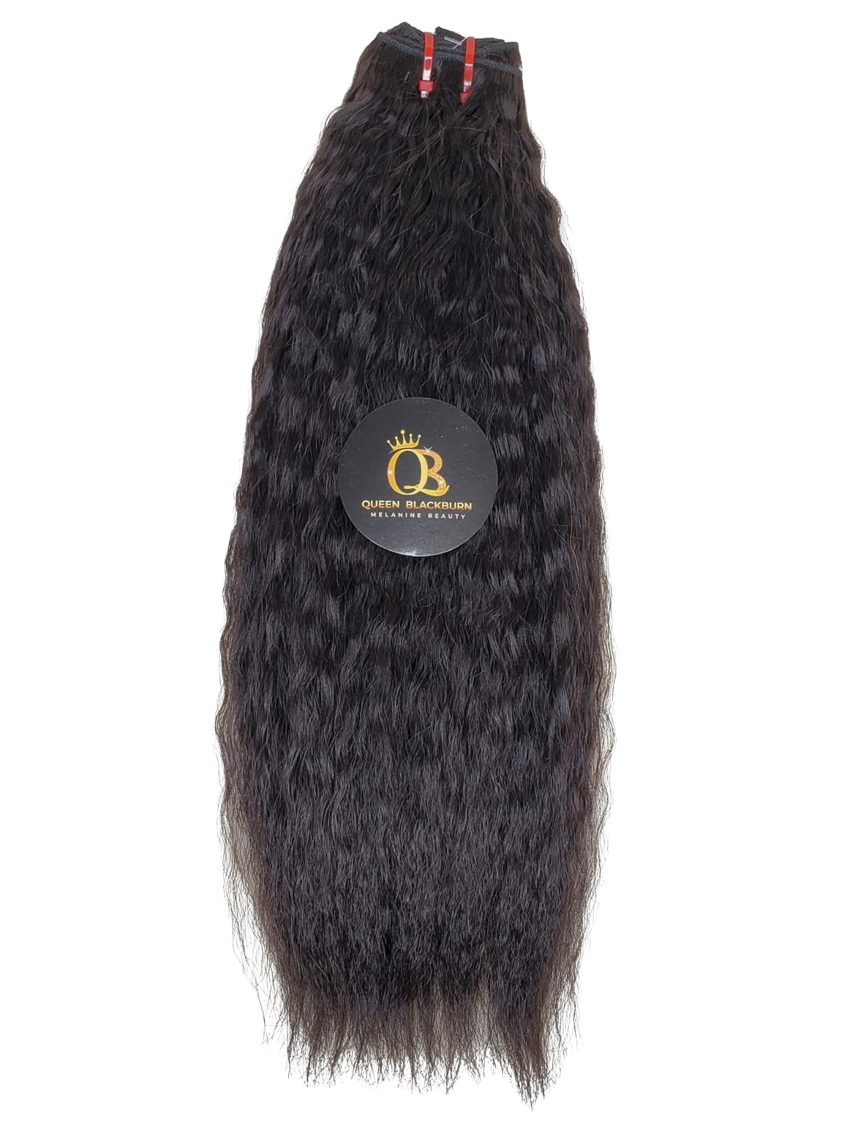 BUNDLE - 100% Human Hair, Color: Natural, Texture: Kinky Straight, Length: 16" - 24"