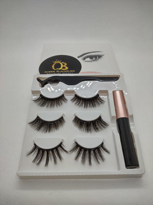 Magnetic Eyeliner & Eyelashes set of 3 pairs Reusable#105