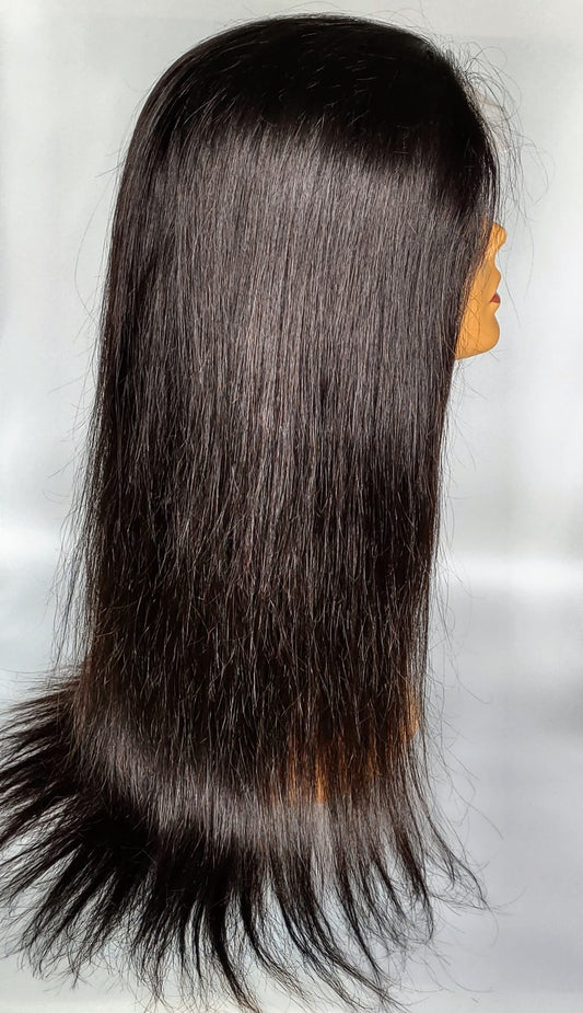 HD Lace Wig Straight 100% Human Hair Cuticle Aligned Natural Color 13x4, 20" Density 180%