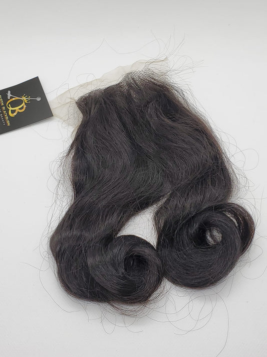 LACE CLOSURE - Size: 4x4, Type: 100% Human Hair, Color: Natural, Texture: Bouncy Curly, Length: 14" - 18"